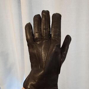 Black Leather Gloves Marine Corp Men's Large